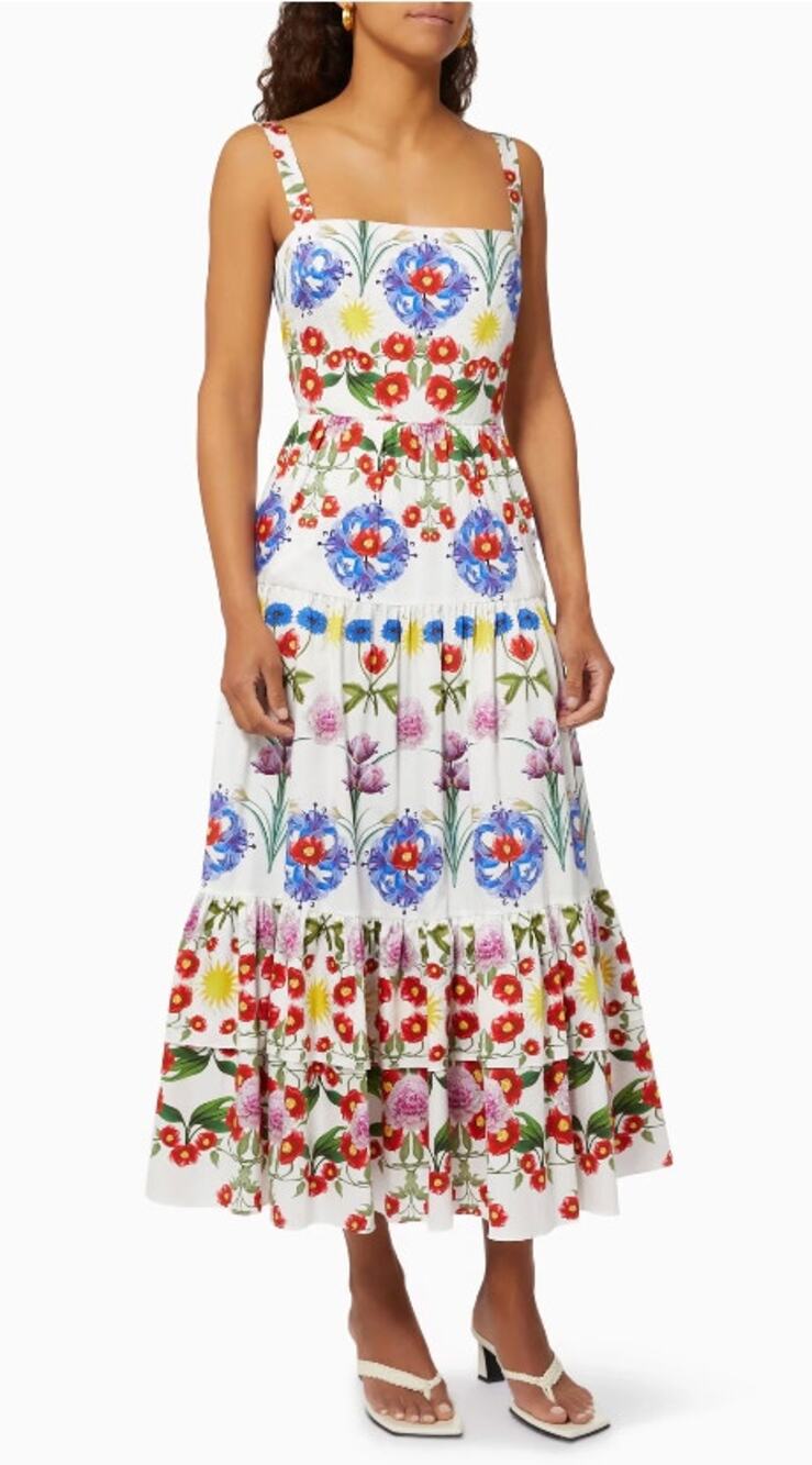 Borgo De Nor Daniela Floral-print Cotton-poplin Dress size UK 6 - US 2